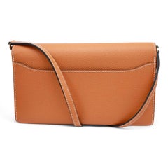 Hermès Toffee Epsom Constance-To-Go Gold Hardware Wallet Crossbody Bag