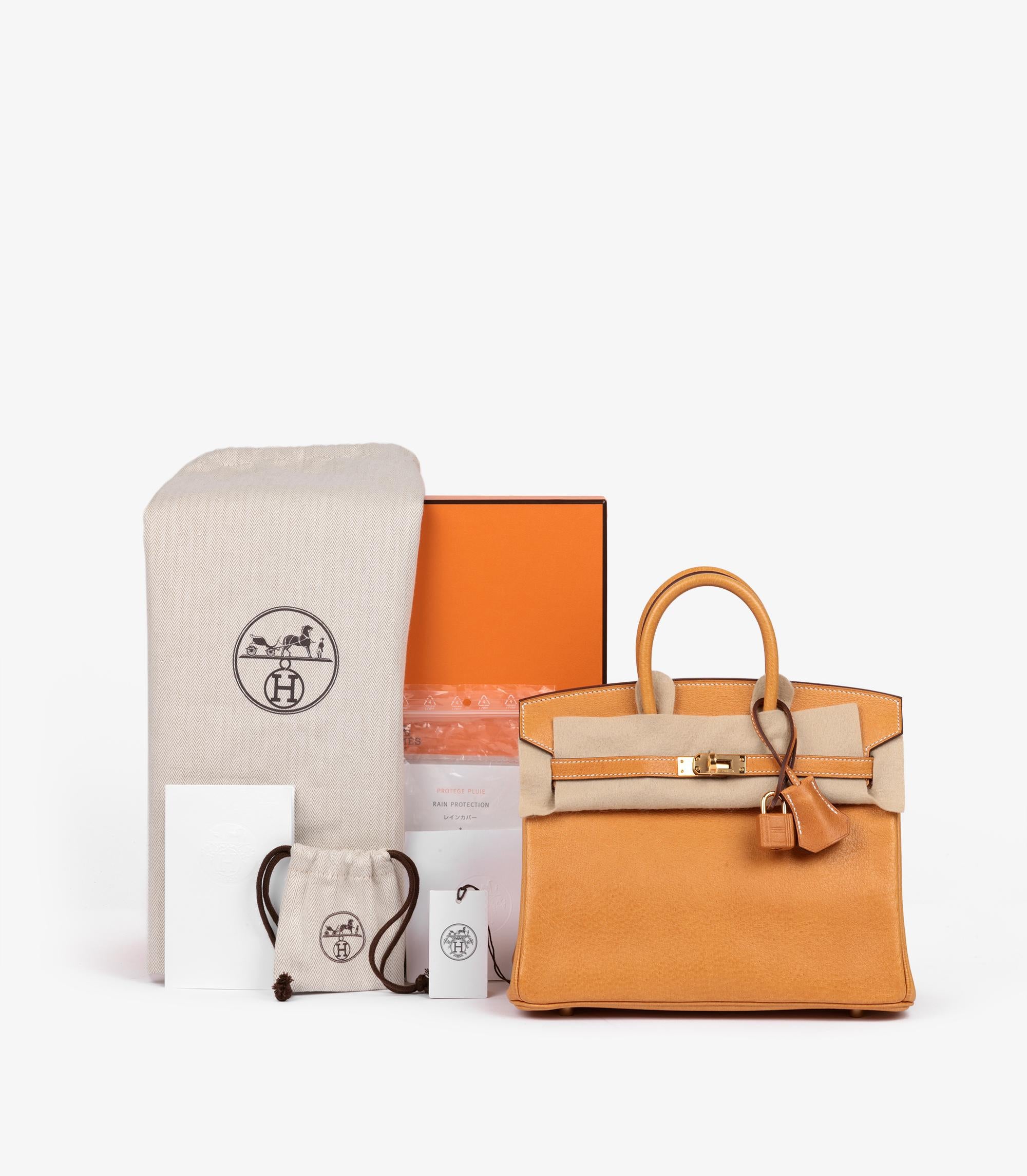 Hermès Toffee Peau De Porc Leather Birkin 25cm Retourne For Sale 5