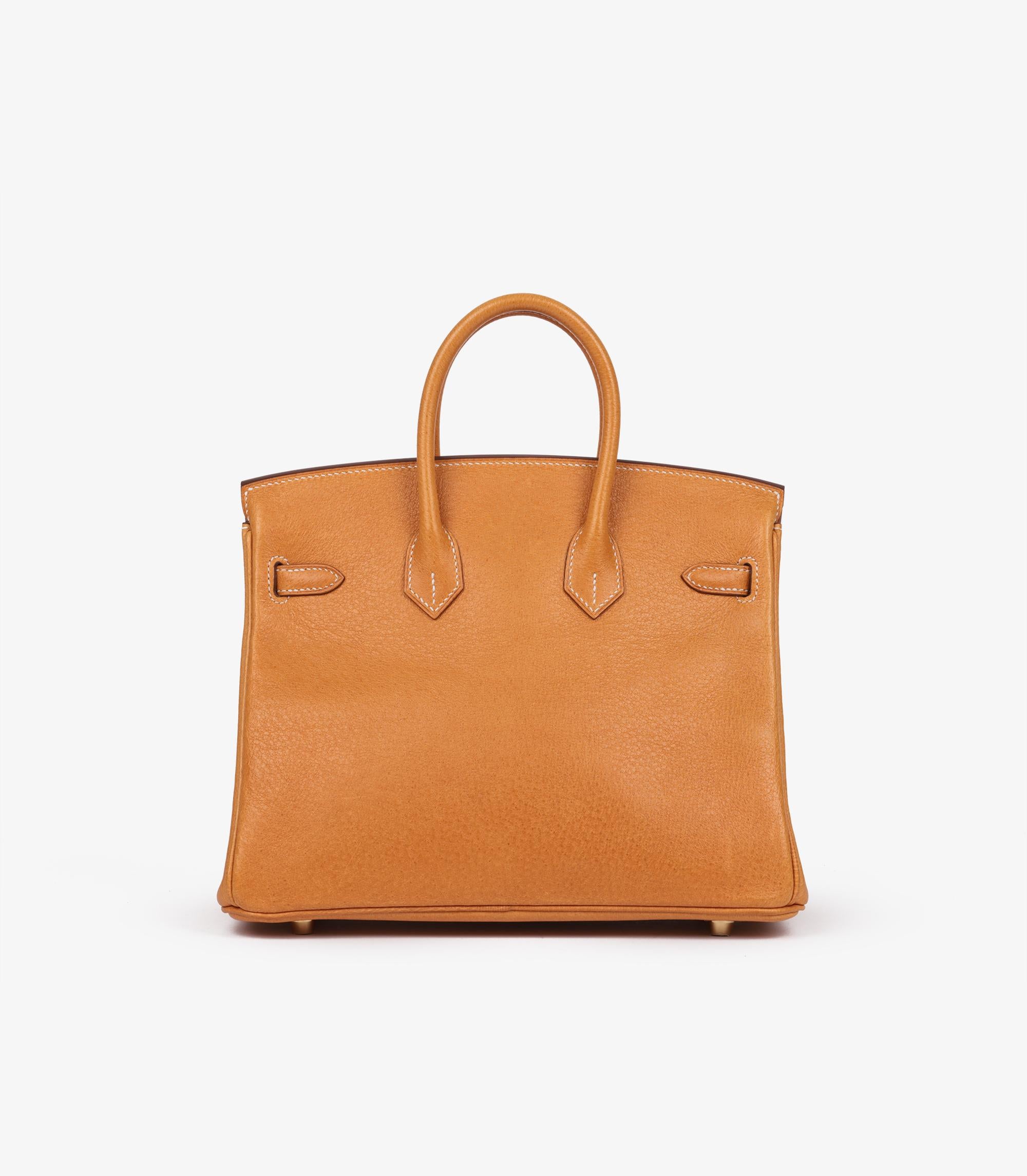 Hermès Toffee Peau De Porc Leather Birkin 25cm Retourne In New Condition For Sale In Bishop's Stortford, Hertfordshire