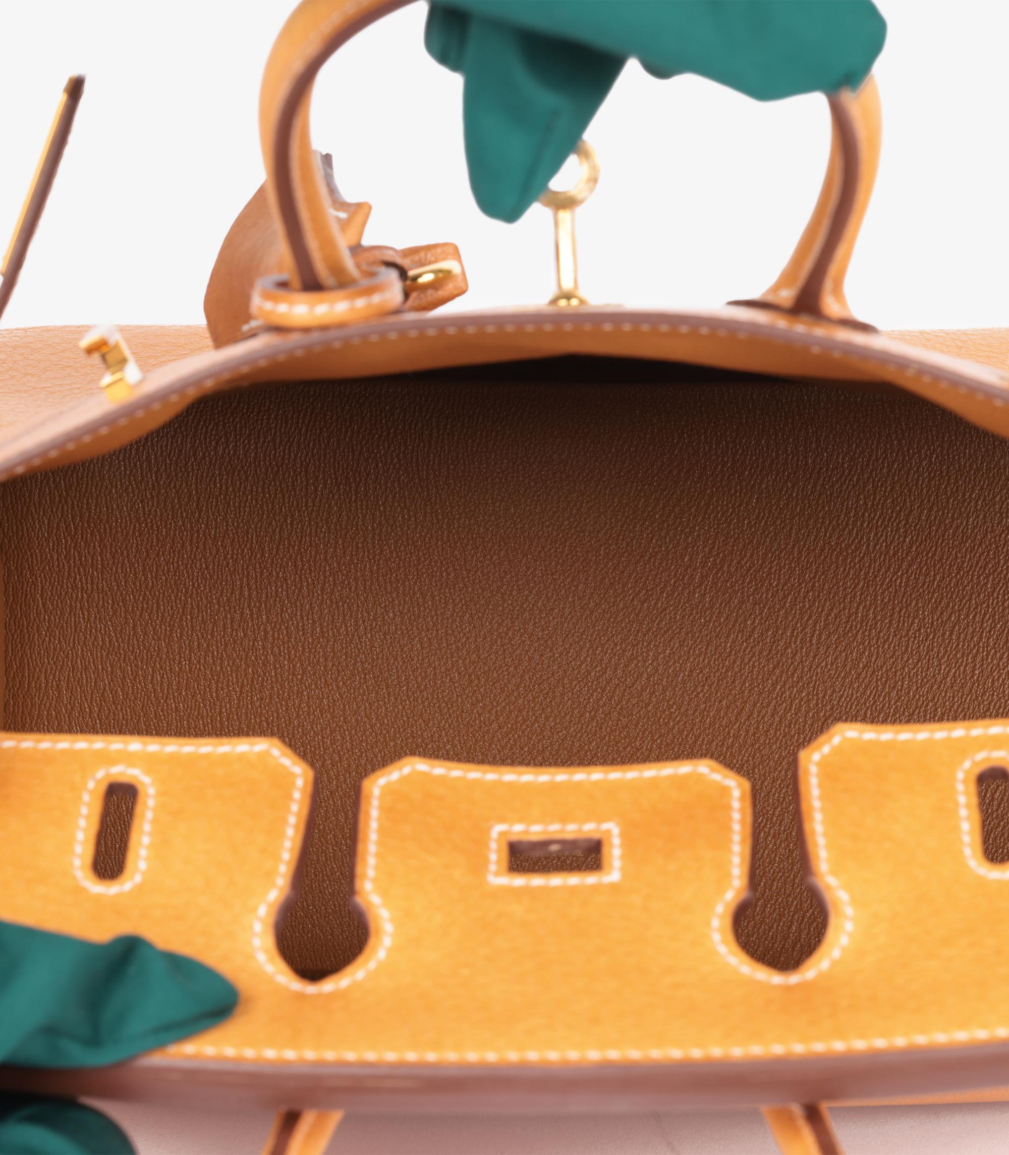 Hermès Toffee Peau De Porc Leather Birkin 25cm Retourne For Sale 2