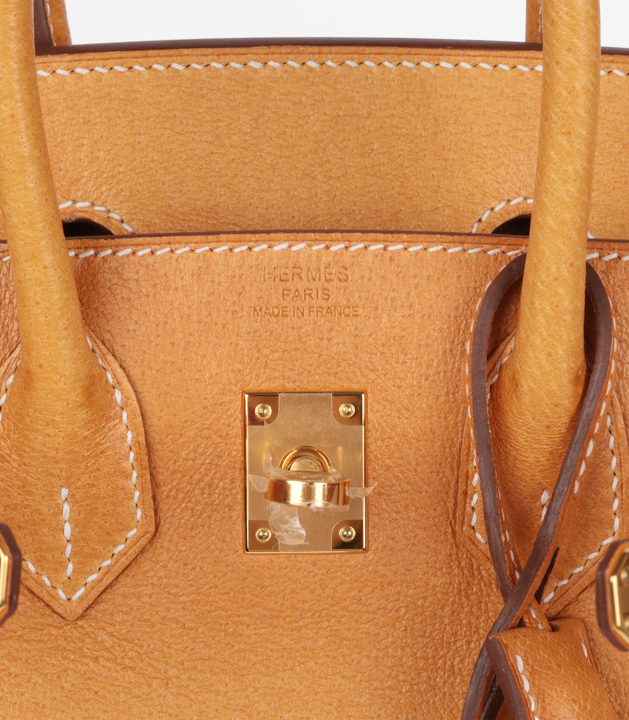 Hermès Toffee Peau De Porc Leather Birkin 25cm Retourne For Sale 3