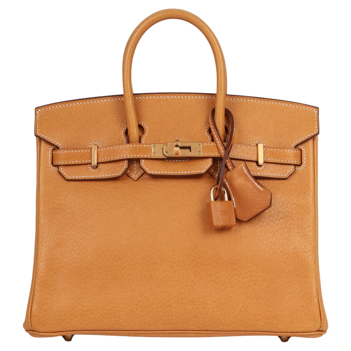 Hermès Toffee Peau De Porc Leather Birkin 25cm Retourne For Sale