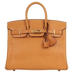 Hermès Toffee Peau De Porc Leather Birkin 25cm Retourne