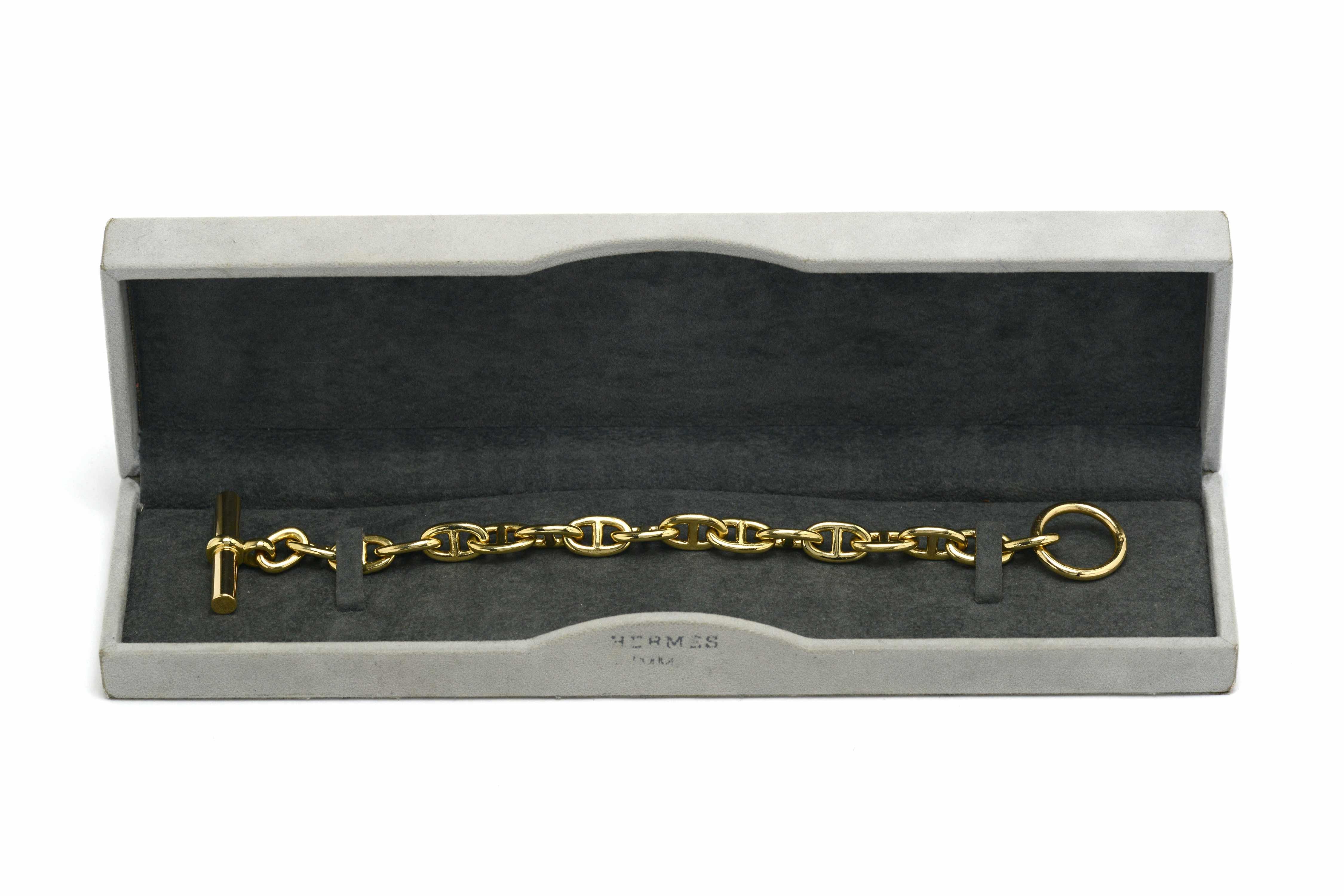Women's Hermes Toggle Bracelet Mariner Anchor Chaine d'Ancre Vendôme French 18K Gold