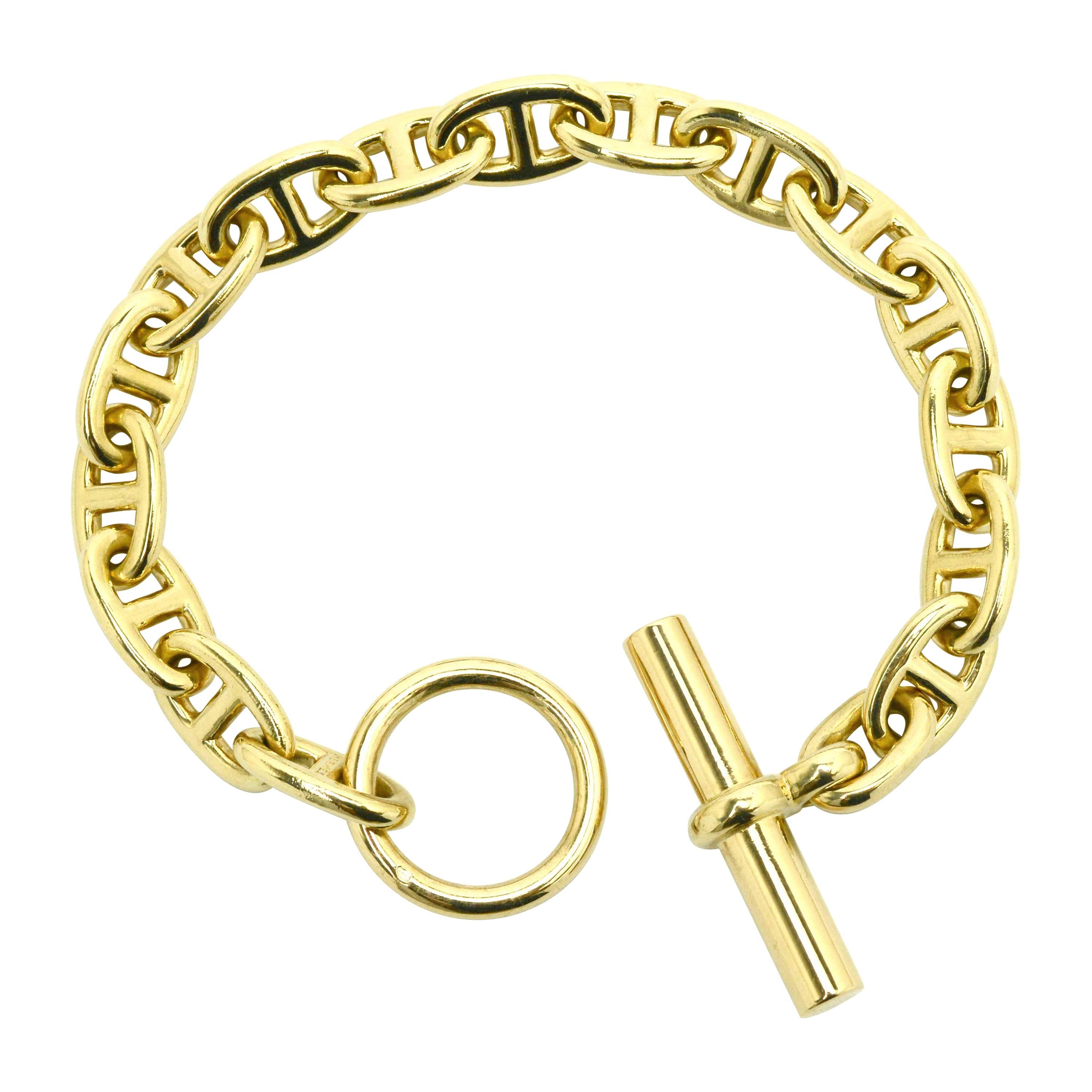 Hermes Toggle Bracelet Mariner Anchor Chaine d'Ancre Vendôme French 18K Gold