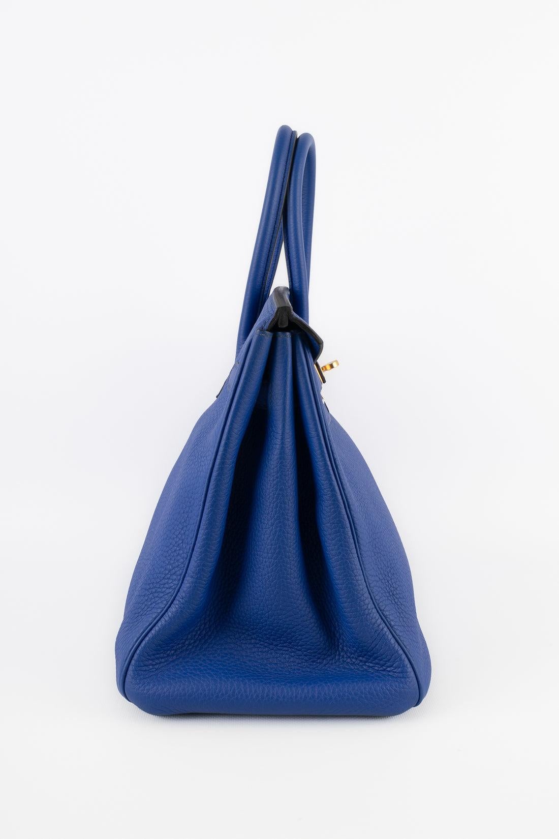 Blue Hermès Togo Calfskin Birkin Bag, 2011 For Sale