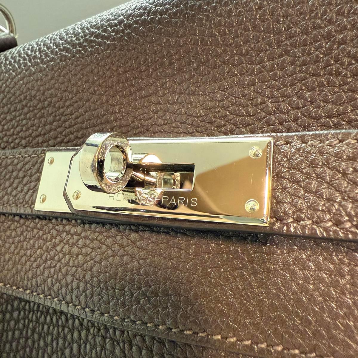 Hermès Togo Kelly 35 Retourne Chocolate PHW 8