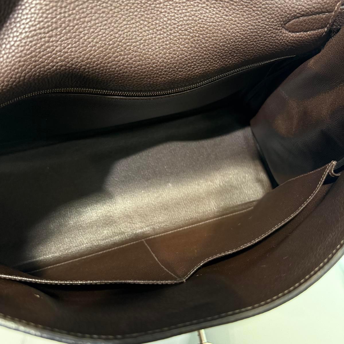 Hermès Togo Kelly 35 Retourne Chocolate PHW 12