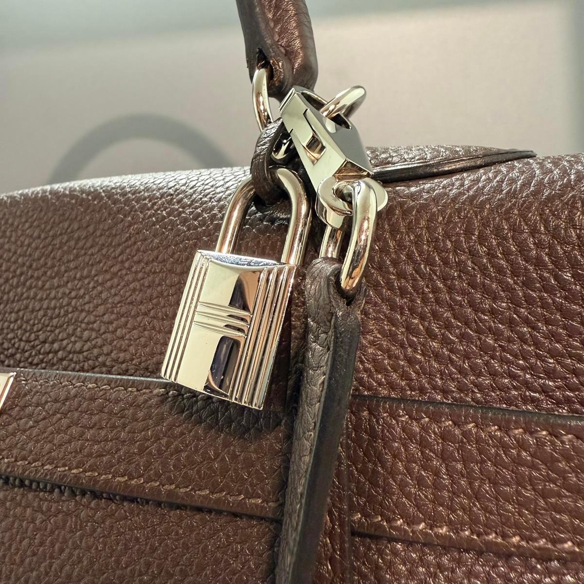 Hermès Togo Kelly 35 Retourne Chocolate PHW 1