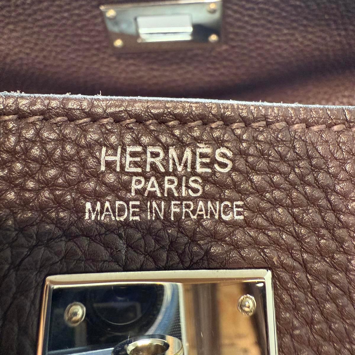 Hermès Togo Kelly 35 Retourne Chocolate PHW 3