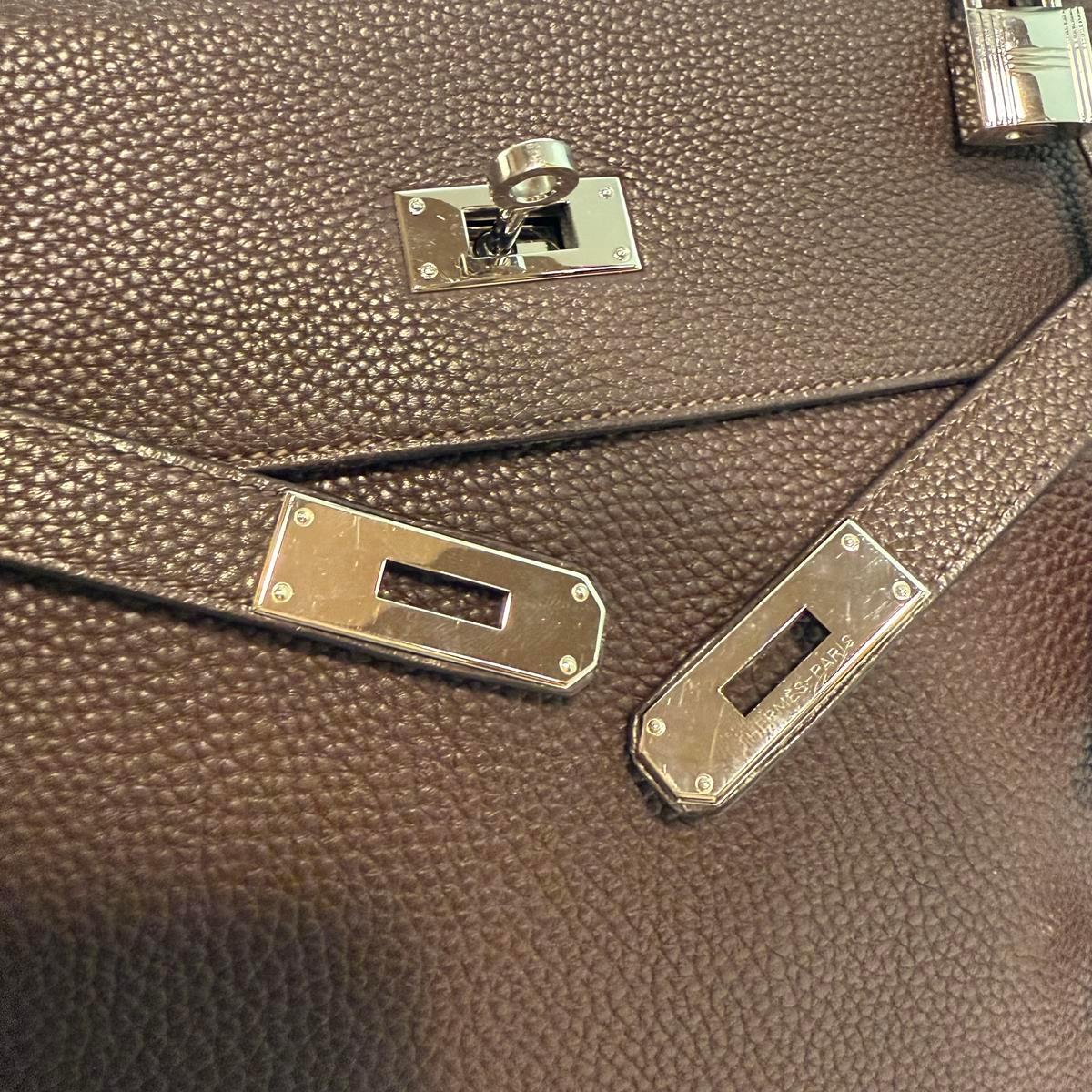 Hermès Togo Kelly 35 Retourne Chocolate PHW 4