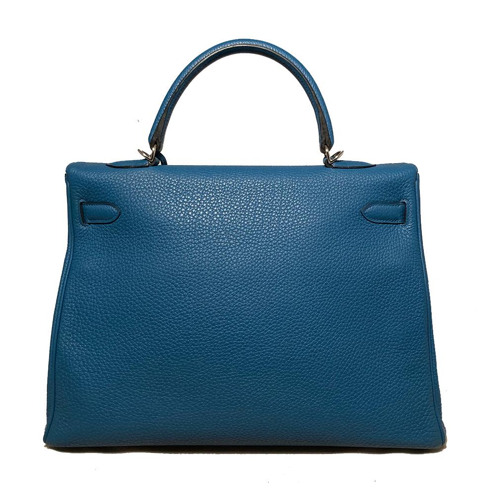 Hermès Togo Kelly Retourne 35 Bleu Cobalt PDH 1