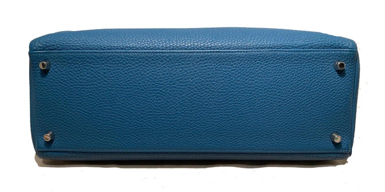 HERMES KELLY 35 Ghillies Togo leather/Swift leather Turquoise blue T E –  BRANDSHOP-RESHINE