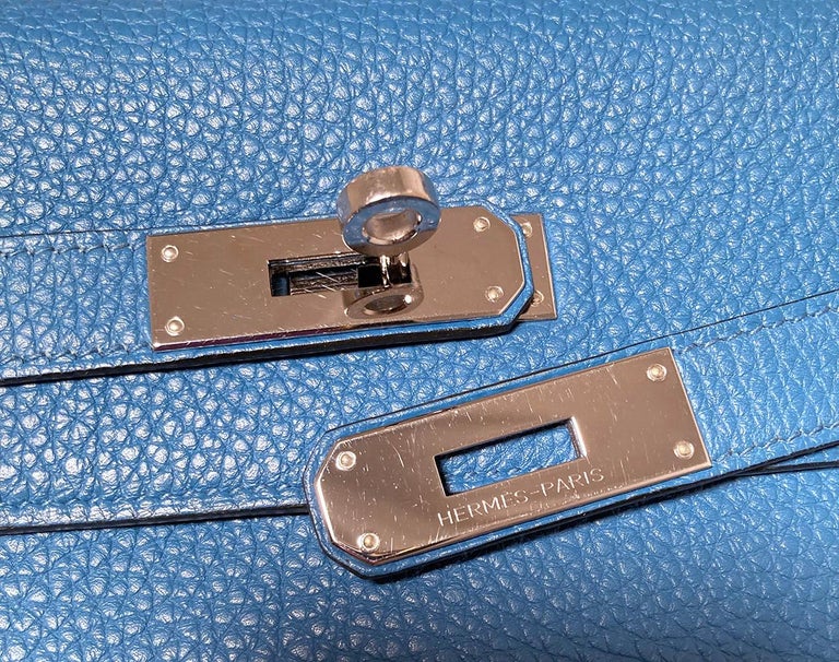 Hermès Blue Atoll Togo Retourne Kelly 35 Palladium Hardware, 2015