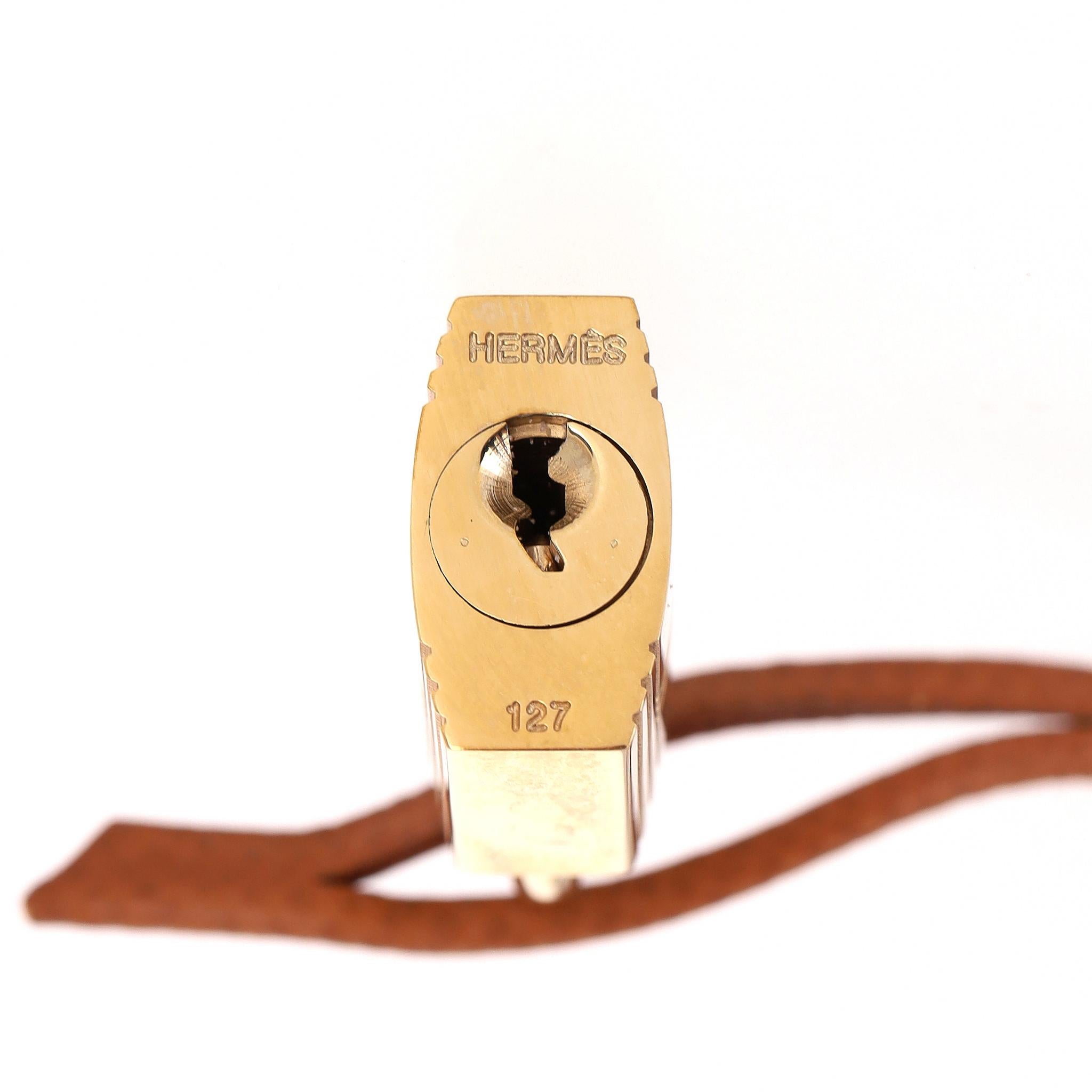 Set di Clochette, Lucchetto e Chiavi in Pelle Togo di Hermes 1