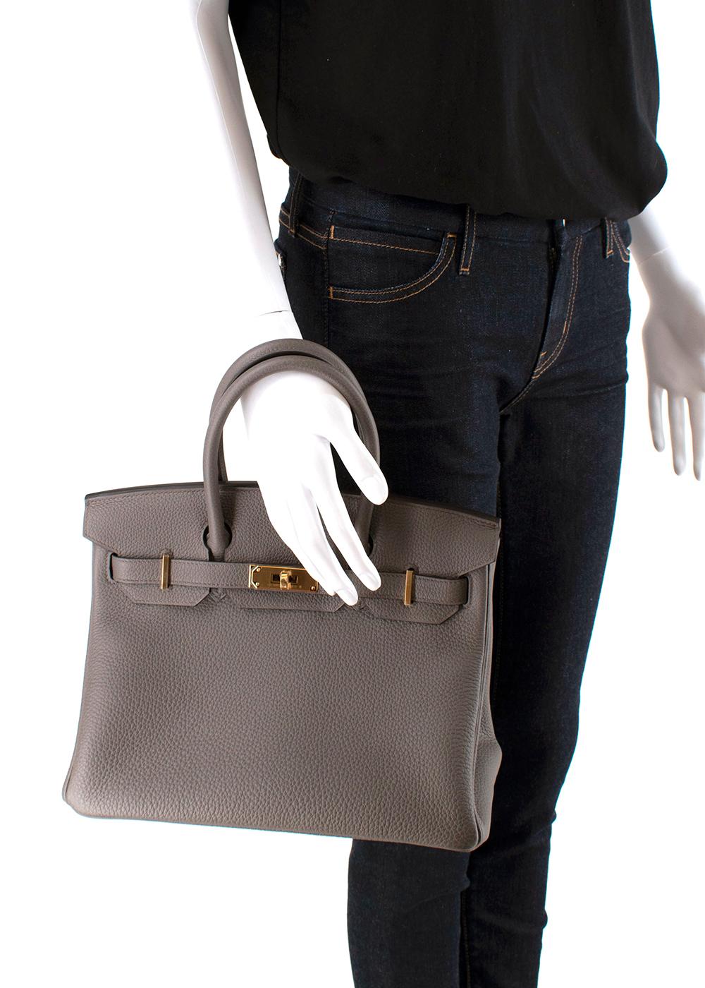 Hermes Togo Leather Etain Birkin 30 GHW 1