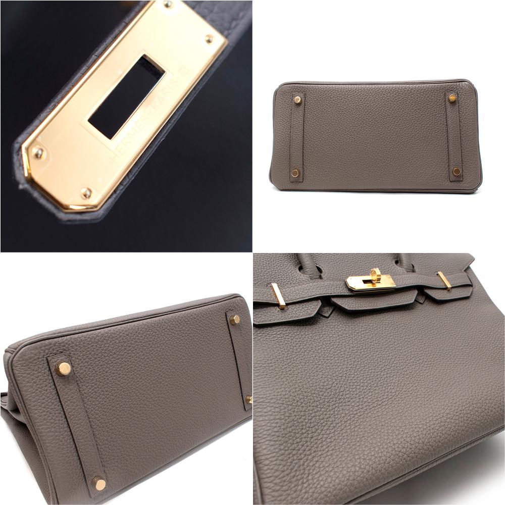 Hermes Togo Leather Etain Birkin 30 GHW 3