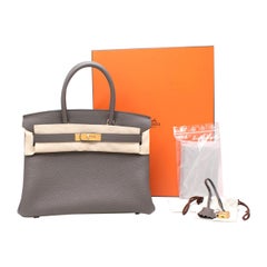 Hermes Togo Leather Etain Birkin 30 GHW