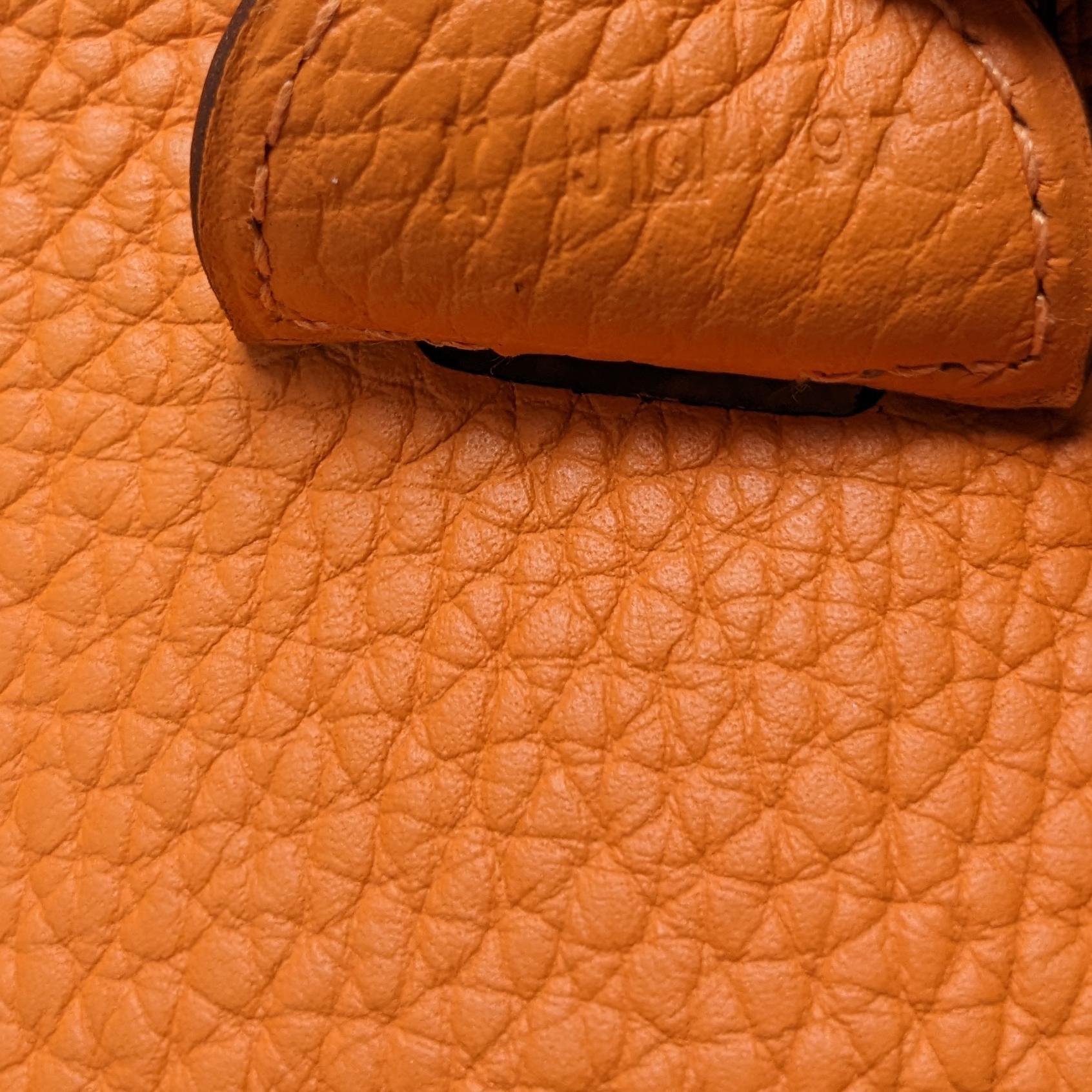 Hermes Togo Leather III Evelyne GM Crossbody Bag Orange 4