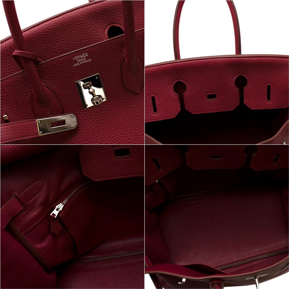 Hermes Togo Leather Rubis Birkin 35 PHW  For Sale 3