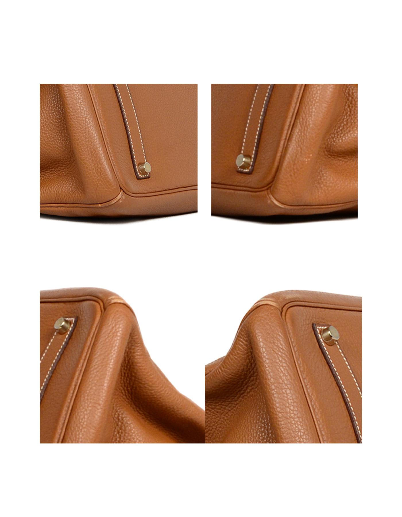 Hermes Togo Leather Tan Gold 35cm Birkin Bag GHW 1