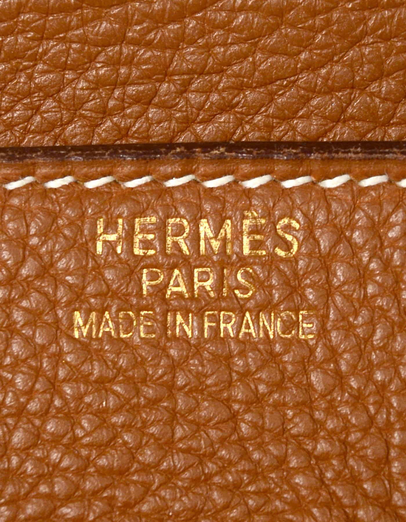 Hermes Togo Leather Tan Gold 35cm Birkin Bag GHW 3