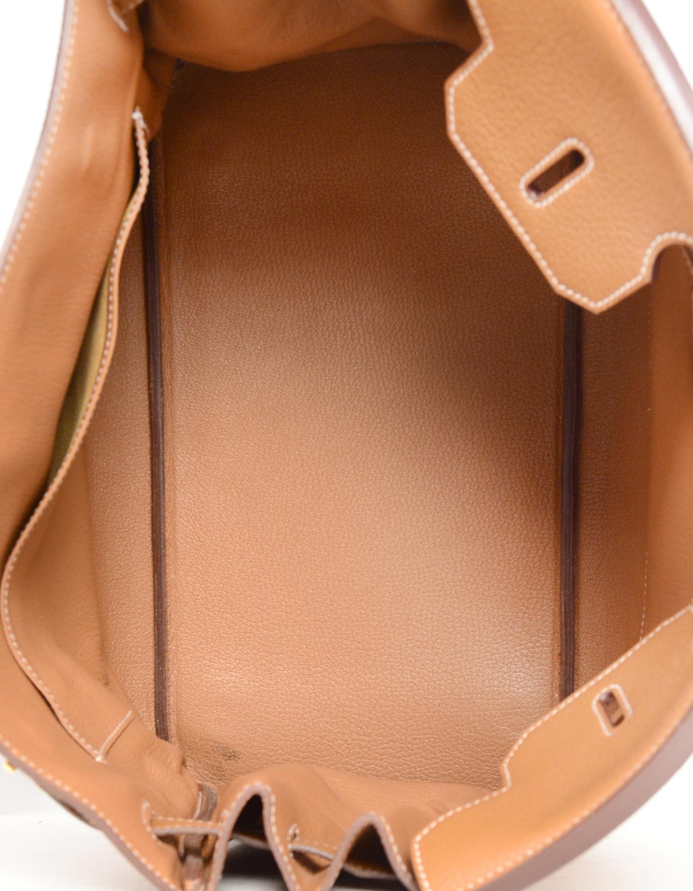 Hermes Togo Leather Tan Gold 35cm Birkin Bag GHW 4