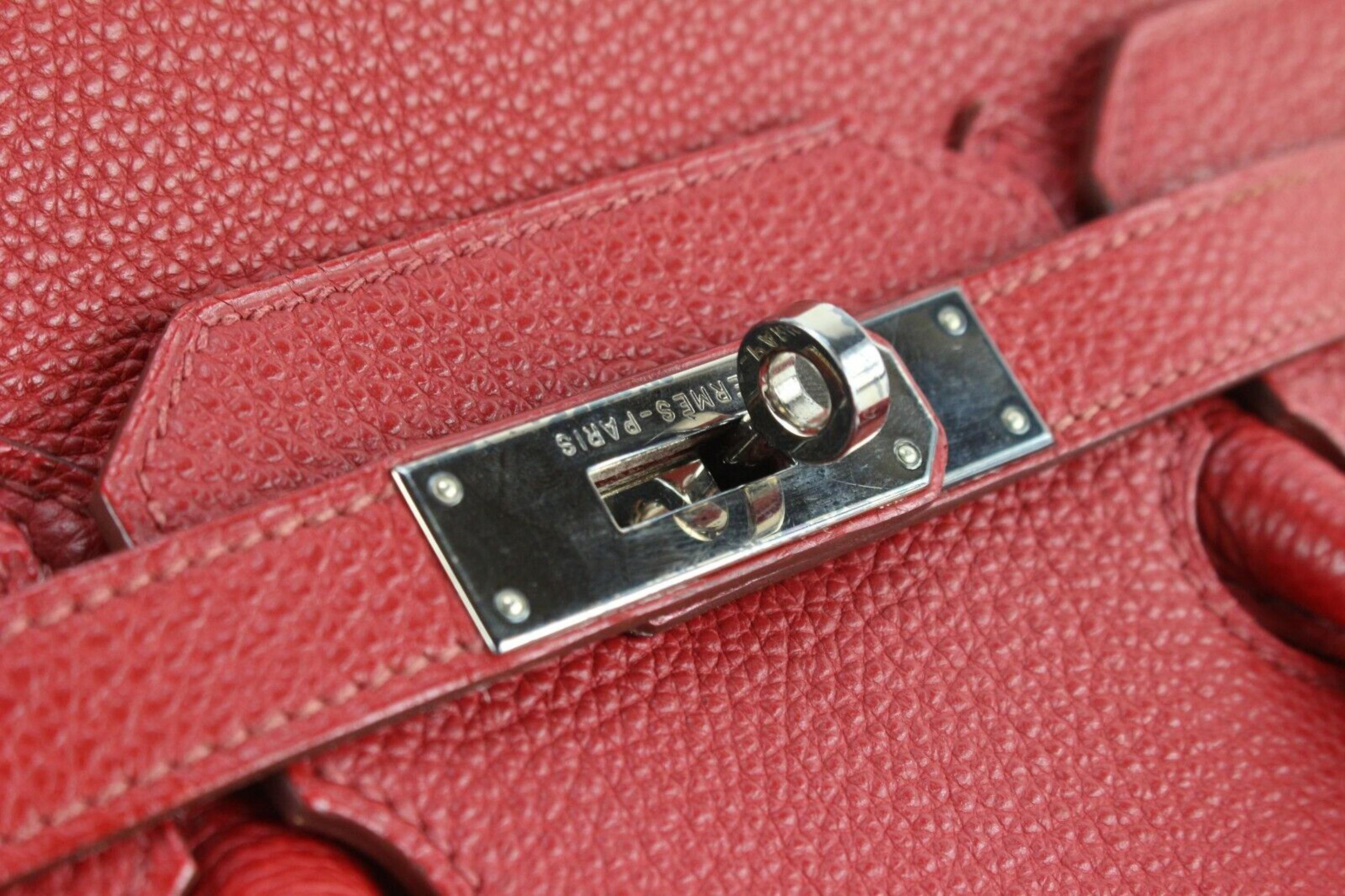Hermes Togo Rouge Vif Birkin 35 PHW 1H1115 In Good Condition In Dix hills, NY