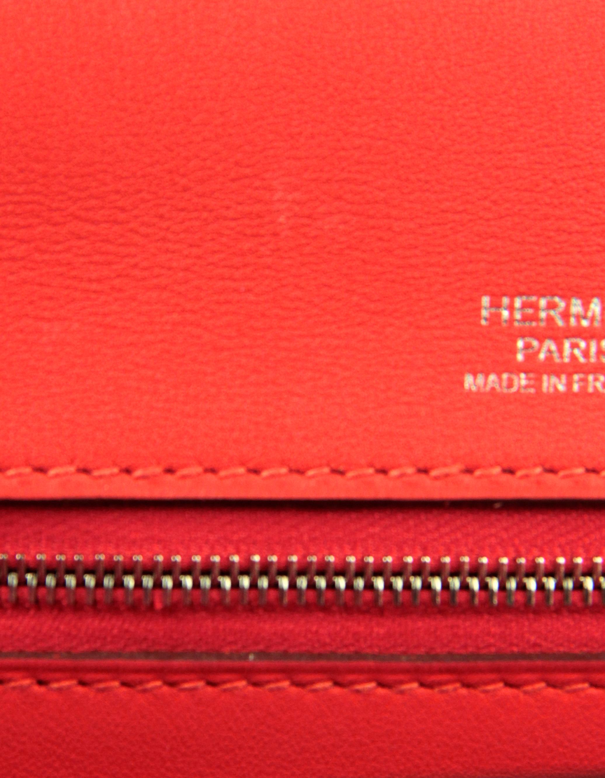 Hermes Togo/Swift Leather Capucine Coral 29cm 24/24 Bag w/ Strap 3