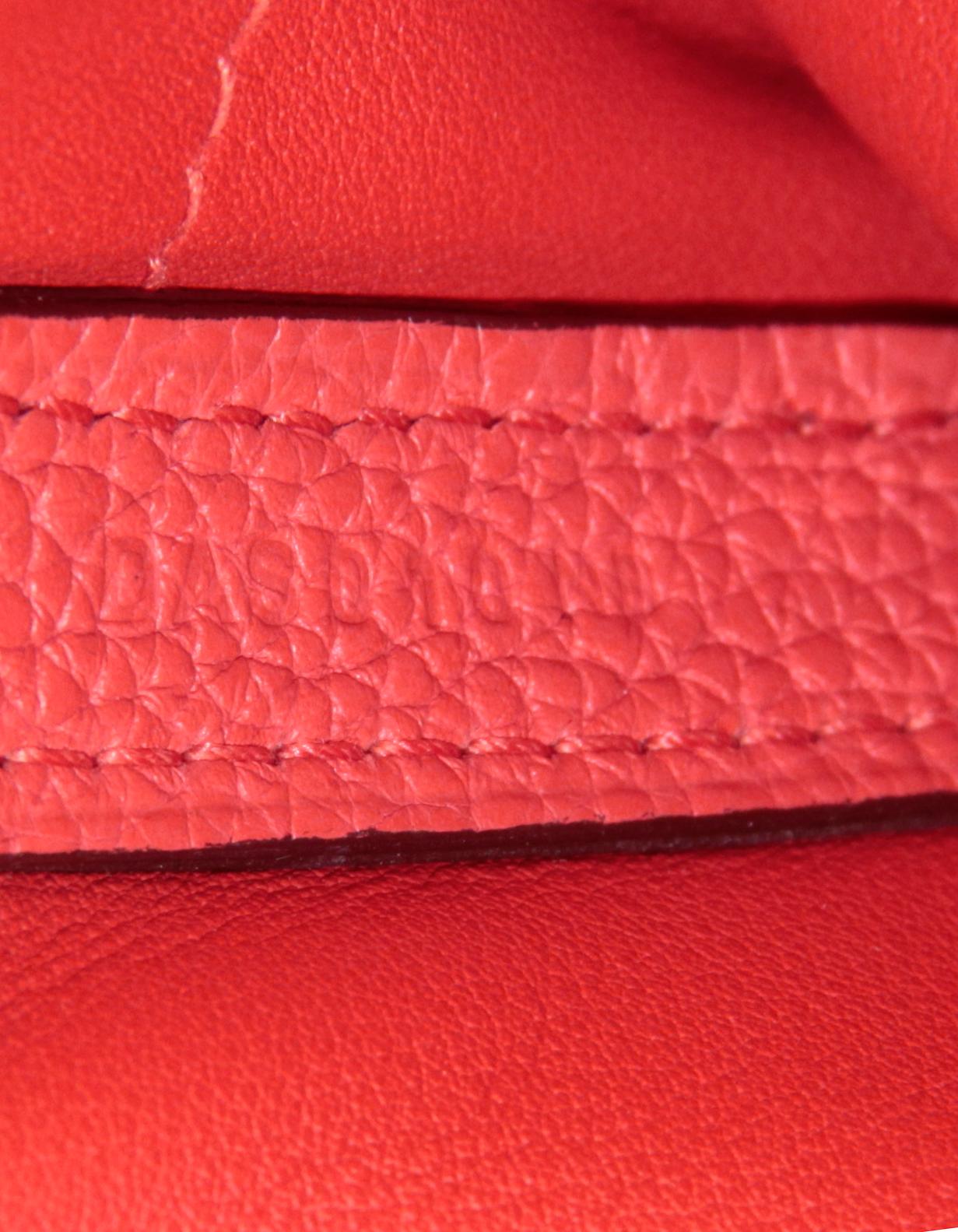 Hermes Togo/Swift Leather Capucine Coral 29cm 24/24 Bag w/ Strap 6