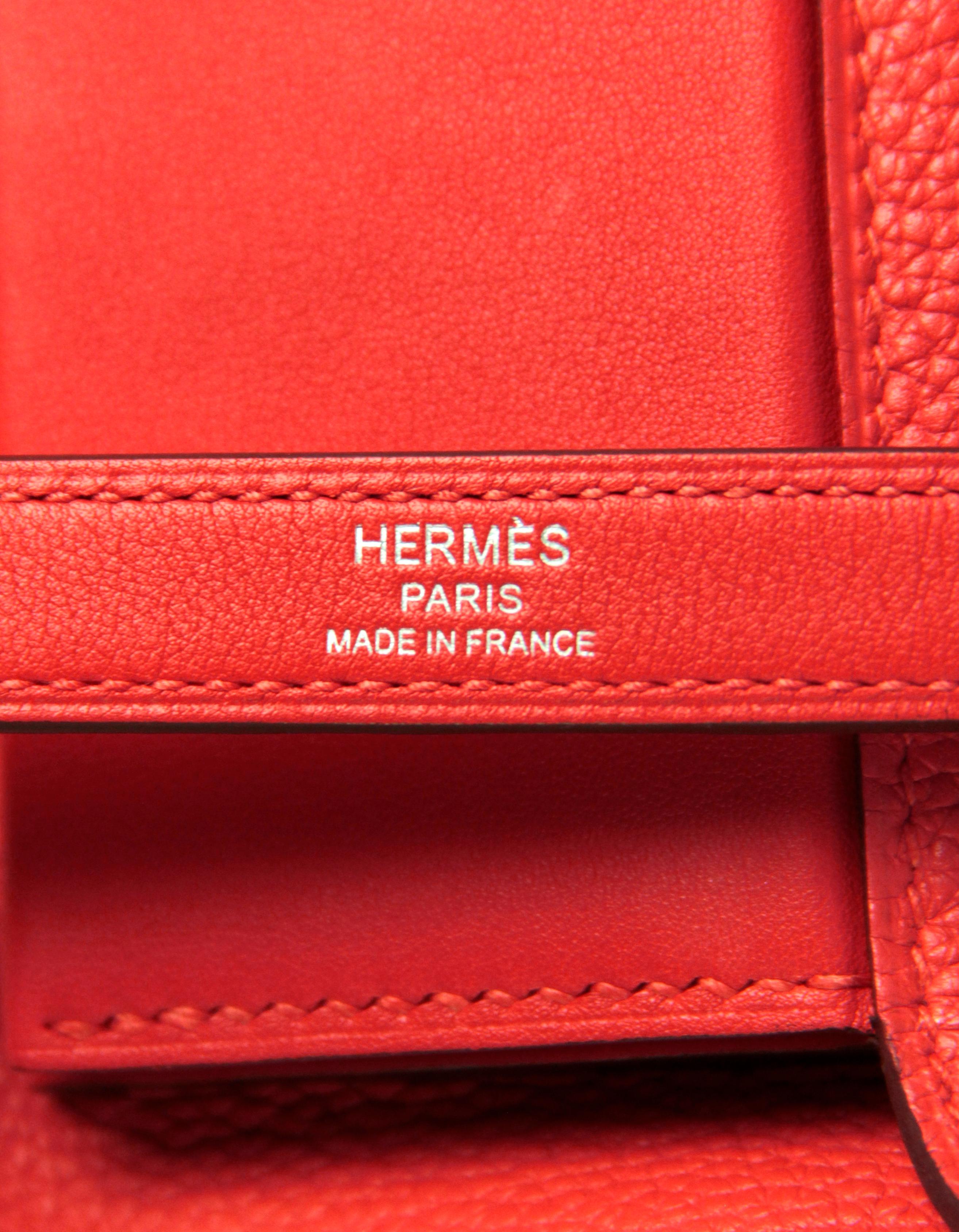 Hermes Togo/Swift Leather Capucine Coral 29cm 24/24 Bag w/ Strap 2