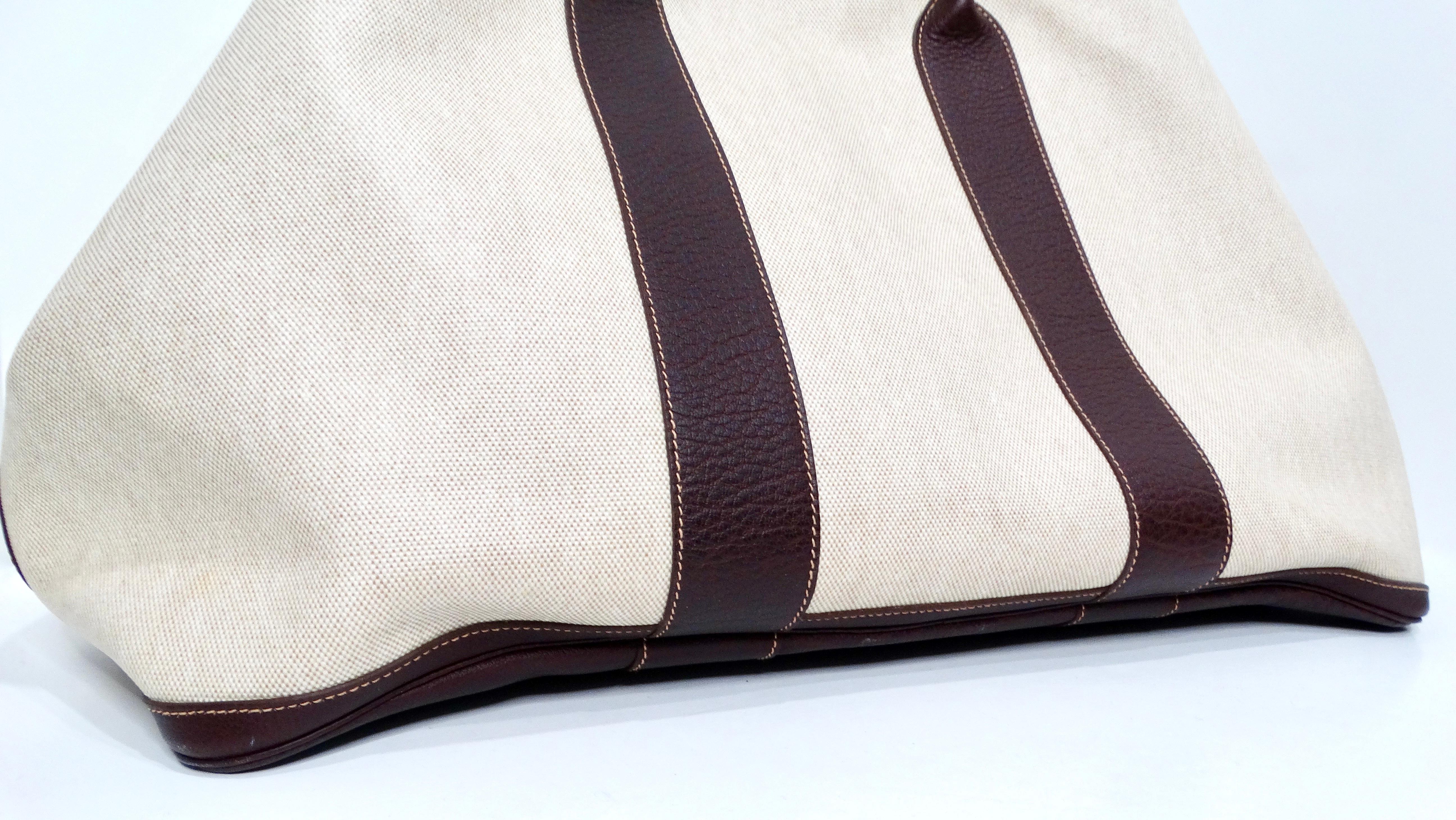 Beige Hermes Toile & Buffle Garden Party 39 Tote Bag For Sale