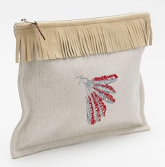 Hermès Toile Feathers Toiletry Bag