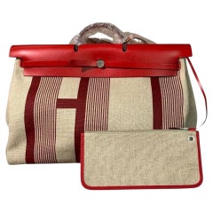 Hermès Toile H Vibration Herbag Zip Cabine Retourne 50 travel bag Stamp D 2019
