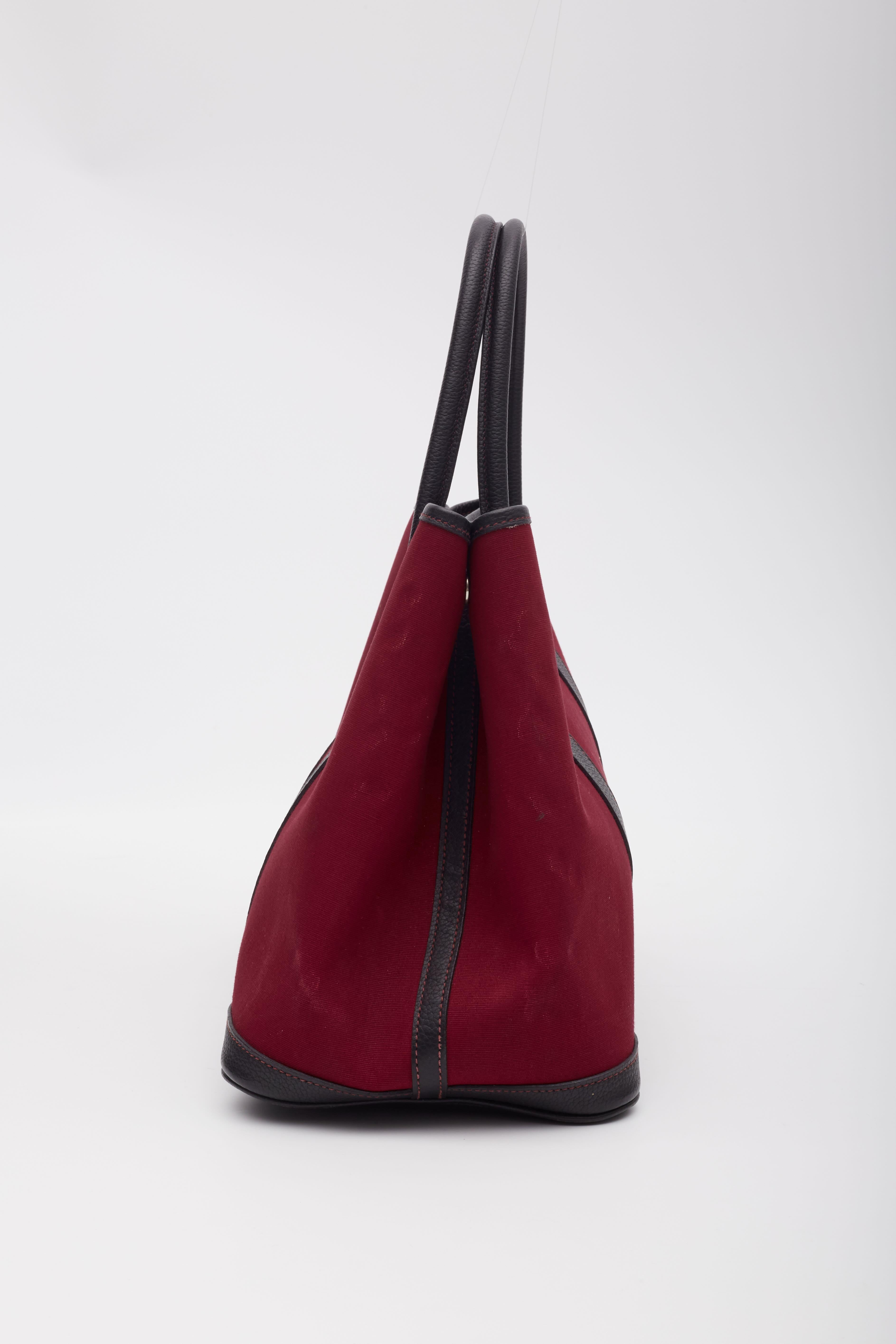 Hermes Toile Negonda Garden Party 30 TPM Rouge Tote Bag For Sale 1