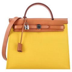 Hermès Toile & Vache Leather Hunter Herbag Zip 31 Bag & Matching Pouch