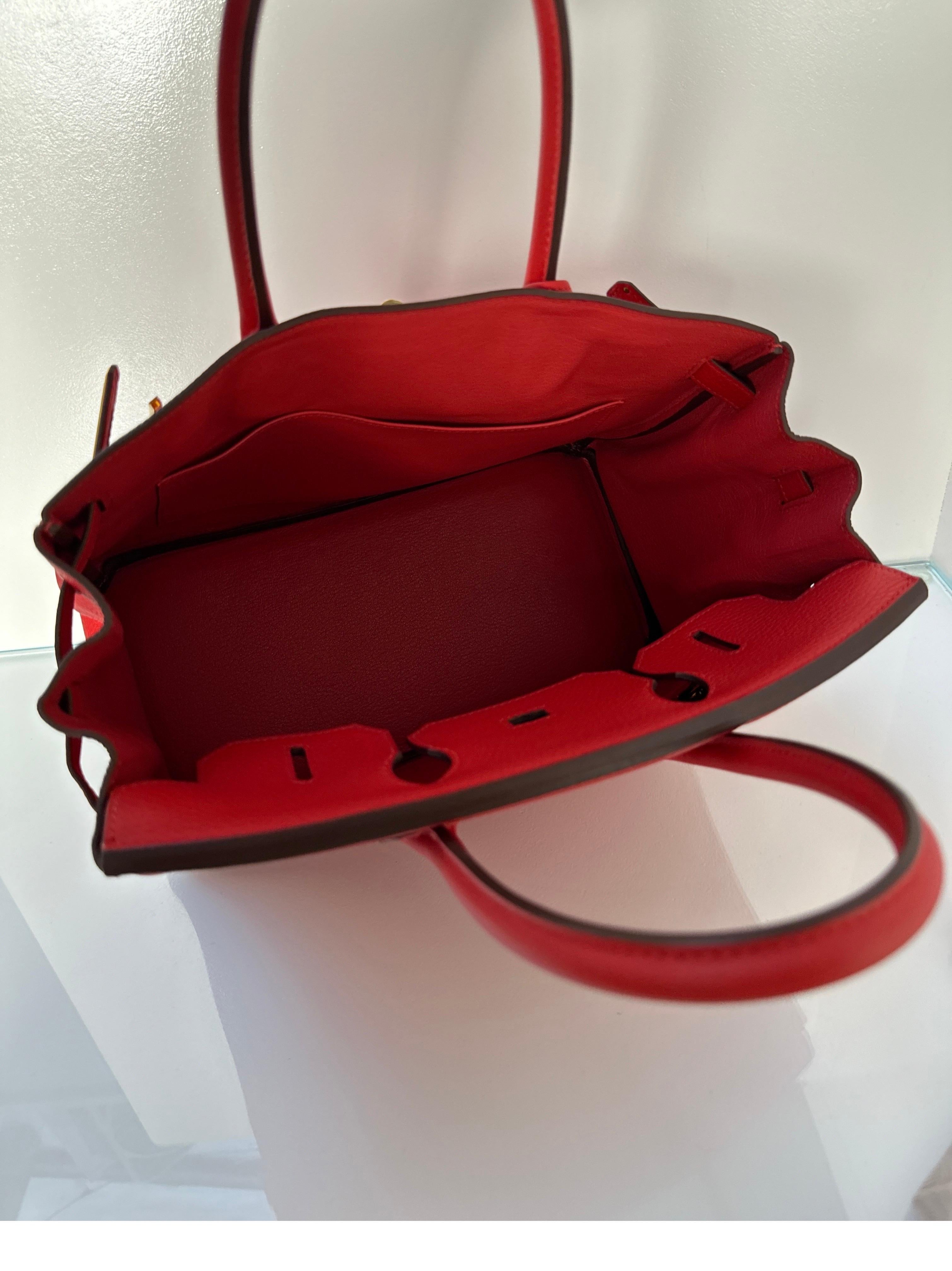 Hermes Tomate Birkin 30 Bag 7