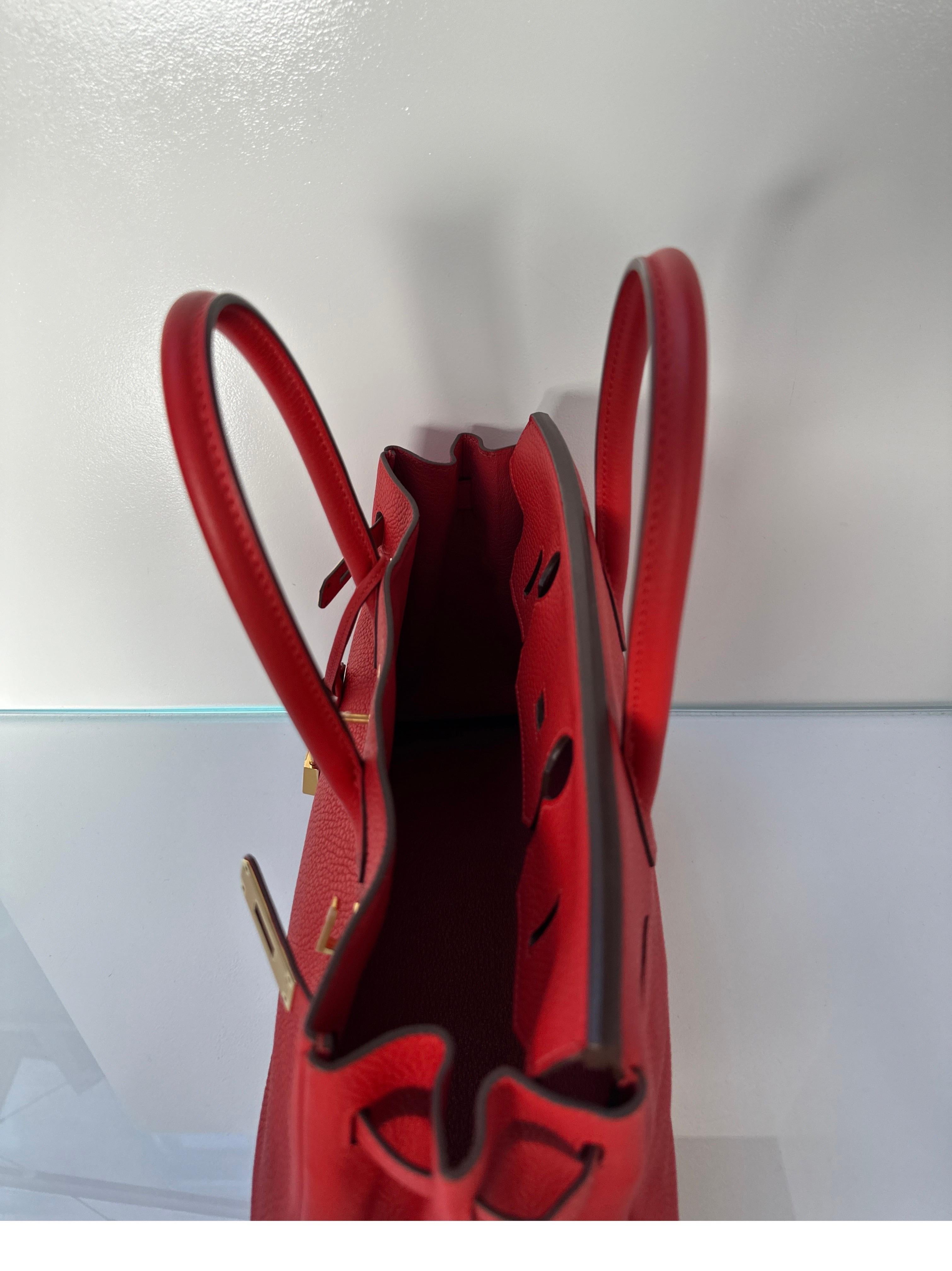 Hermes Tomate Birkin 30 Bag 8