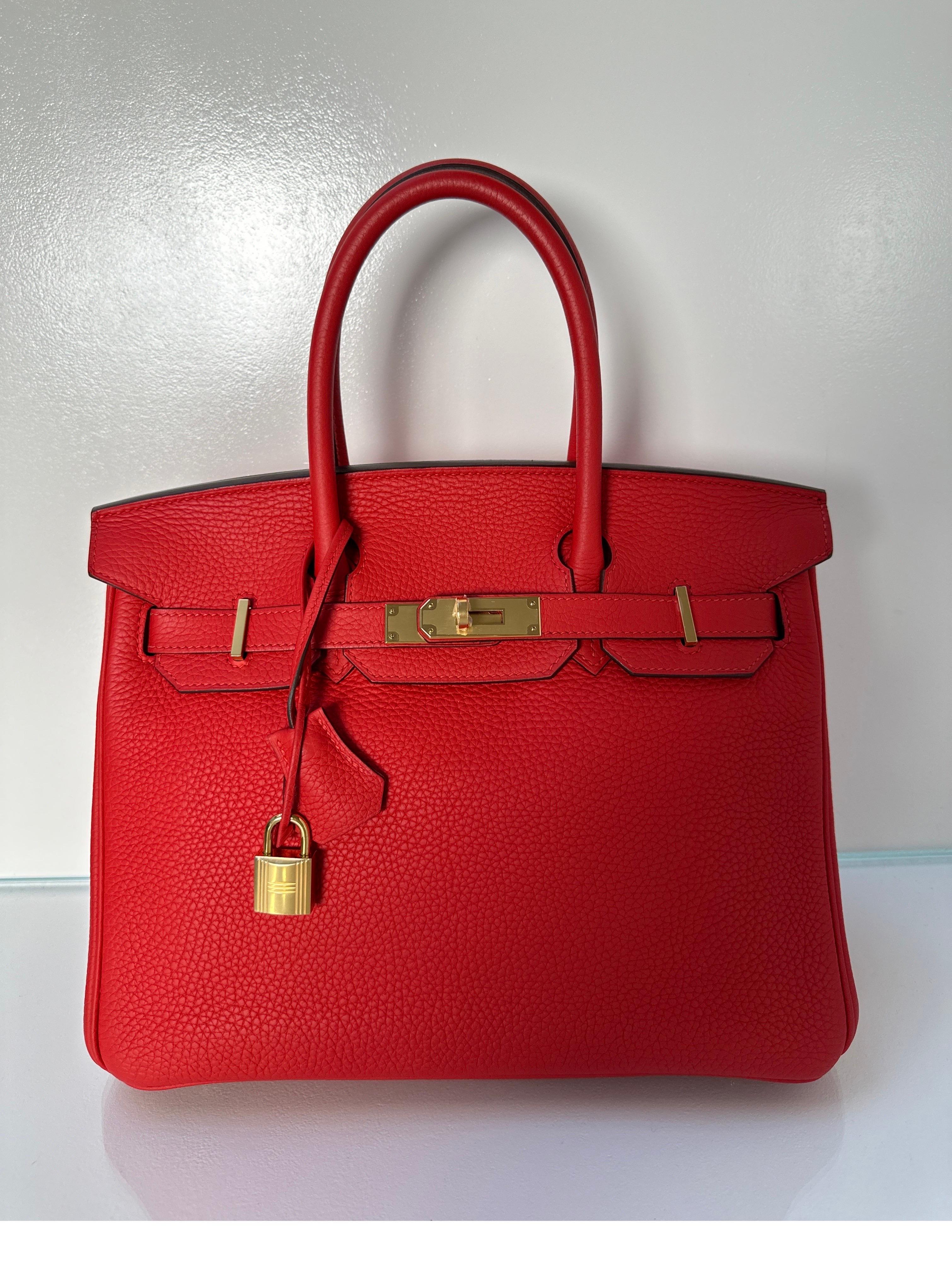 Hermes Tomate Birkin 30 Bag 9