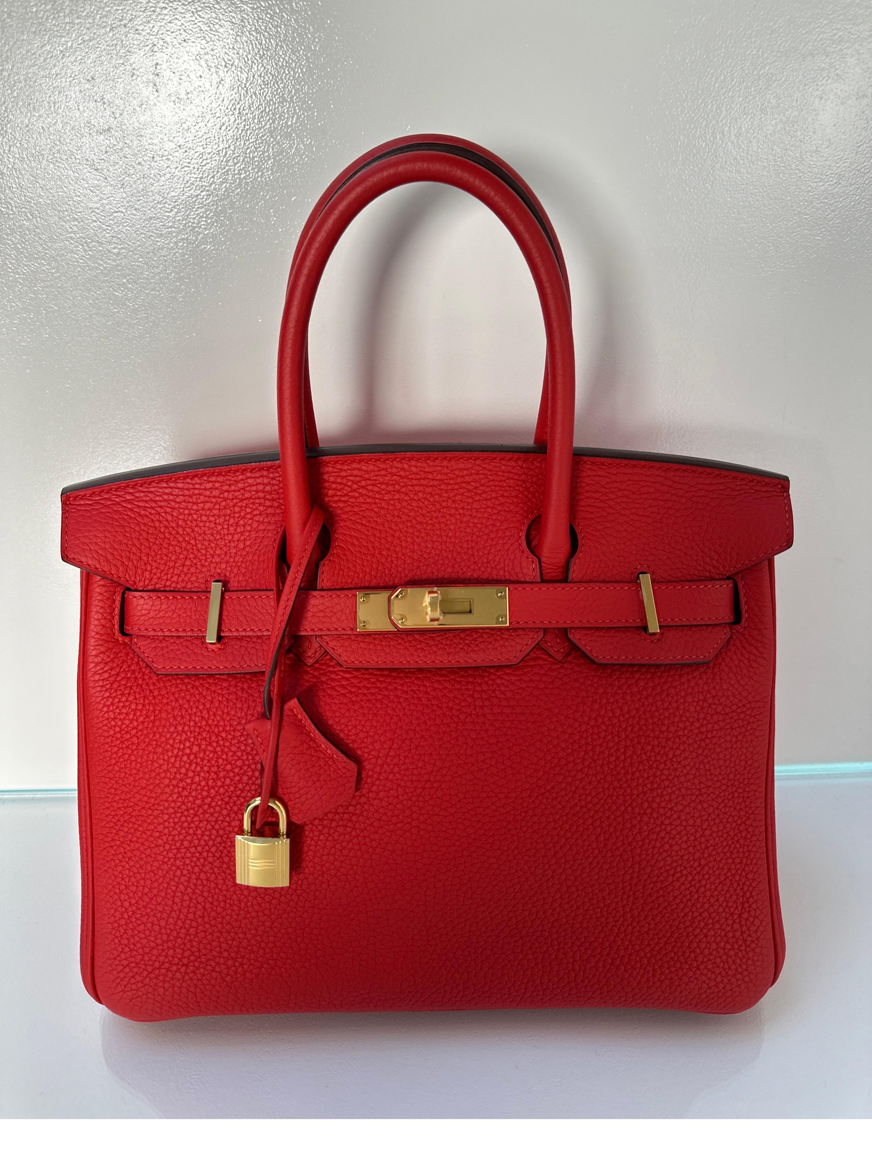 Hermes Tomate Birkin 30 Bag 10