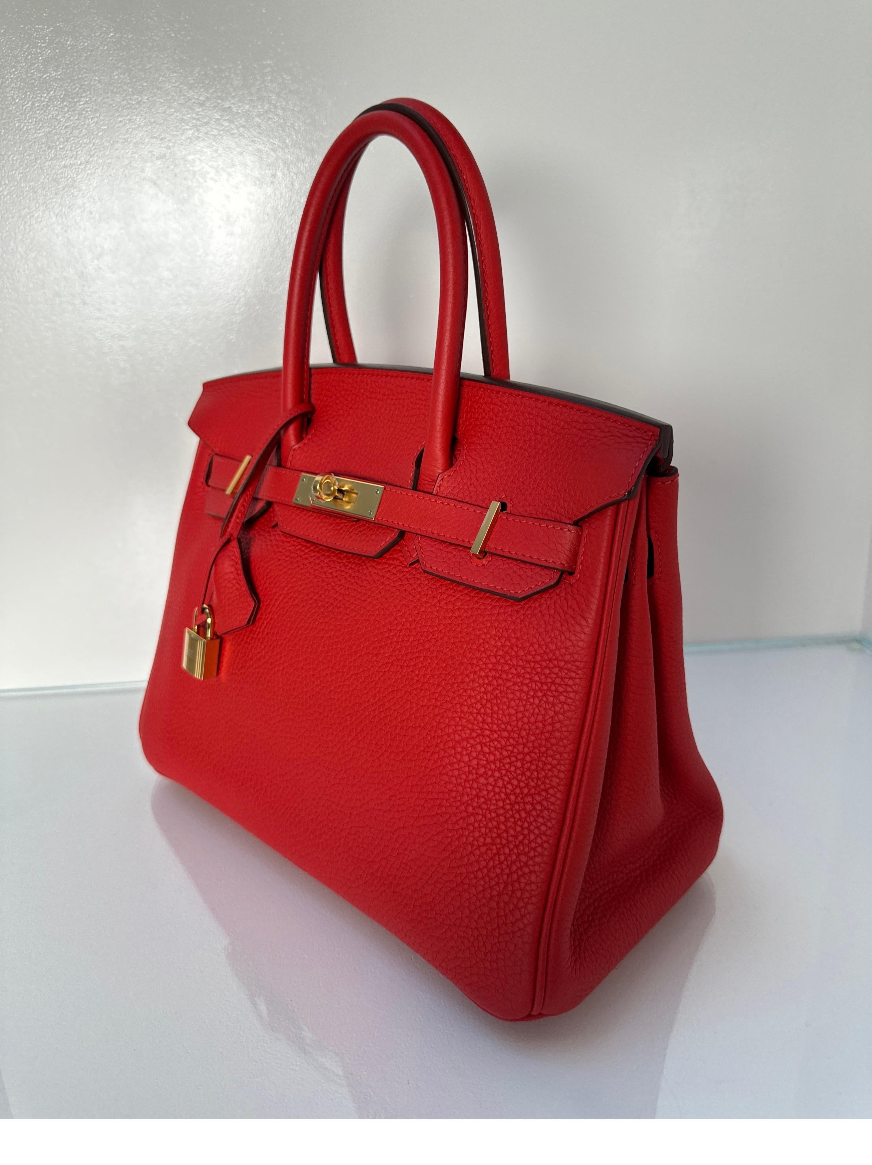 Hermes Tomate Birkin 30 Bag 11