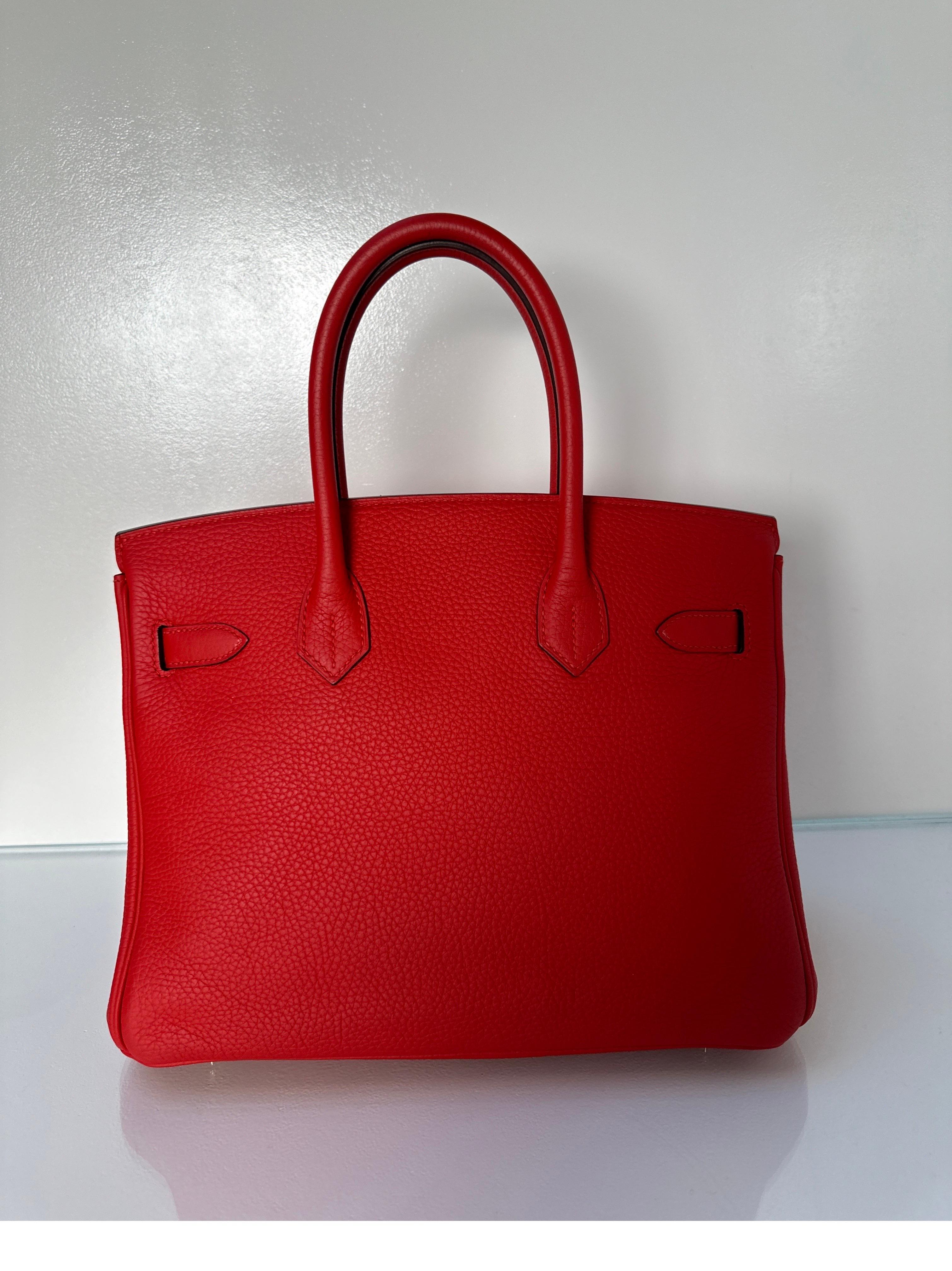 Hermes Tomate Birkin 30 Bag 12