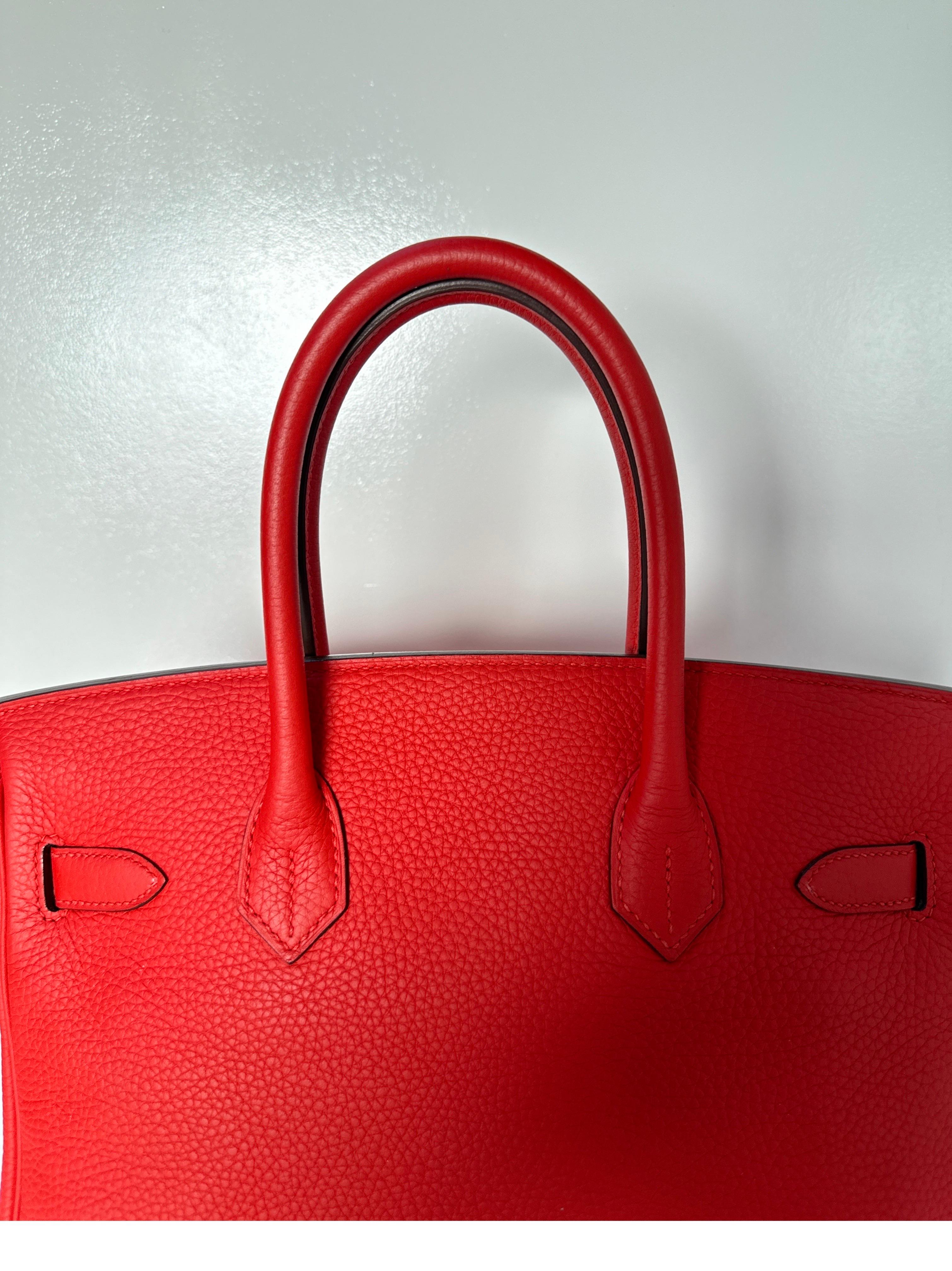 Hermes Tomate Birkin 30 Bag 13