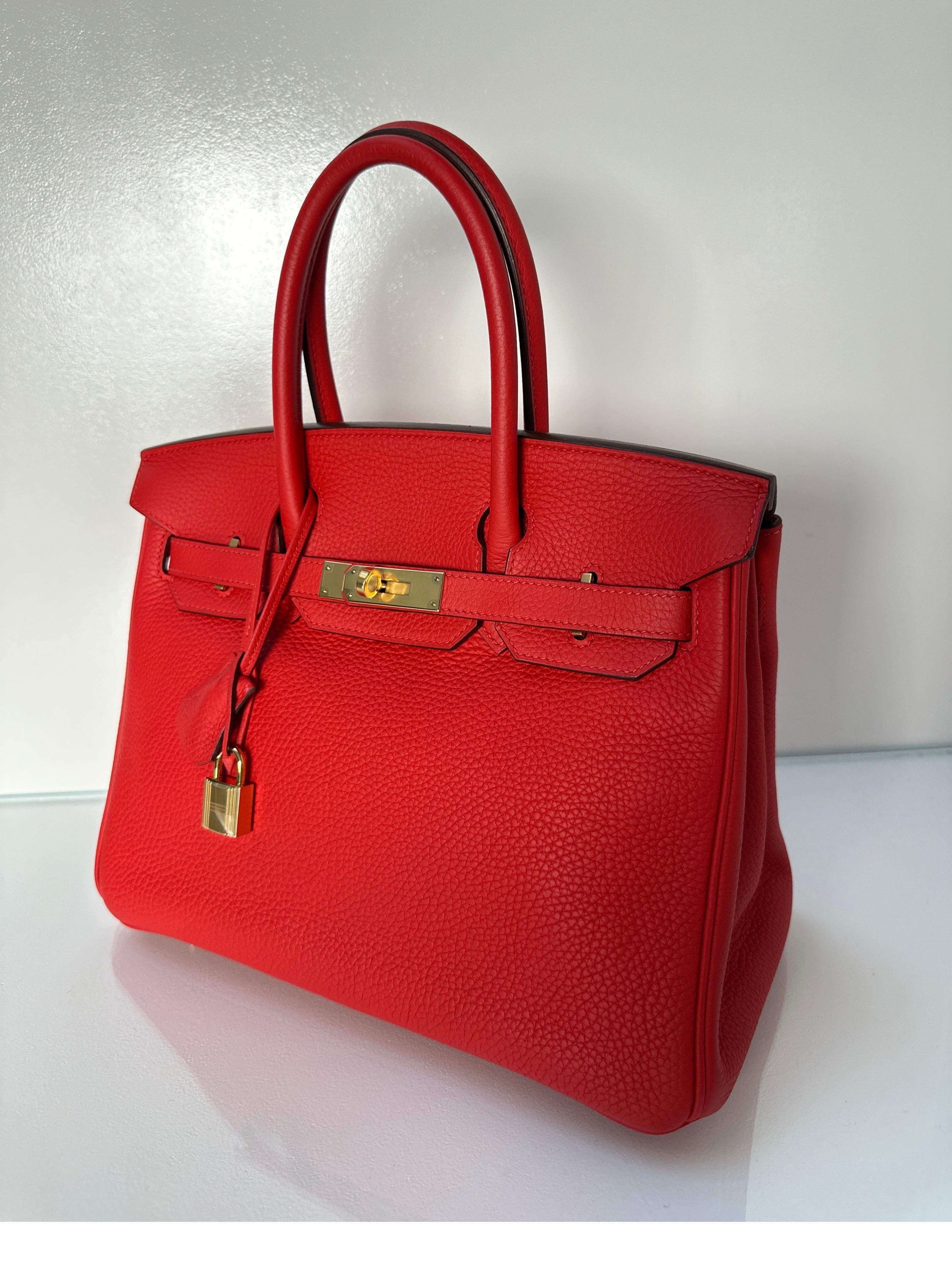 Red Hermes Tomate Birkin 30 Bag