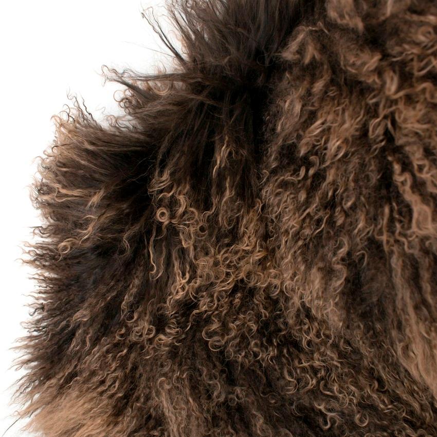Hermes Tonal-Brown Curly Lamb Shearling Short Jacket FR 42 For Sale 2