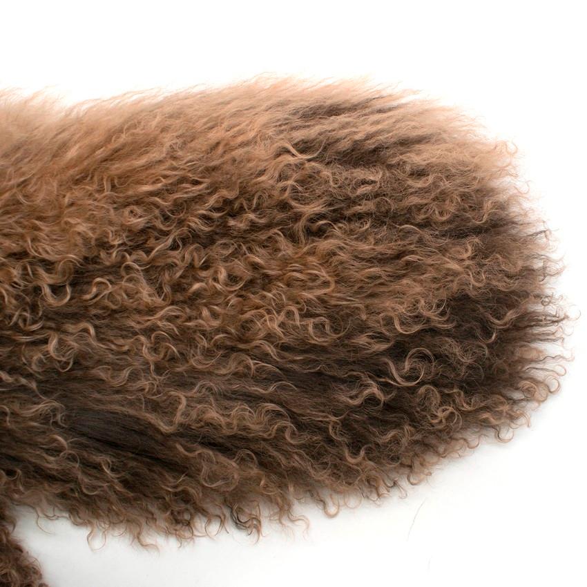 Hermes Tonal-Brown Curly Lamb Shearling Short Jacket FR 42 For Sale 4
