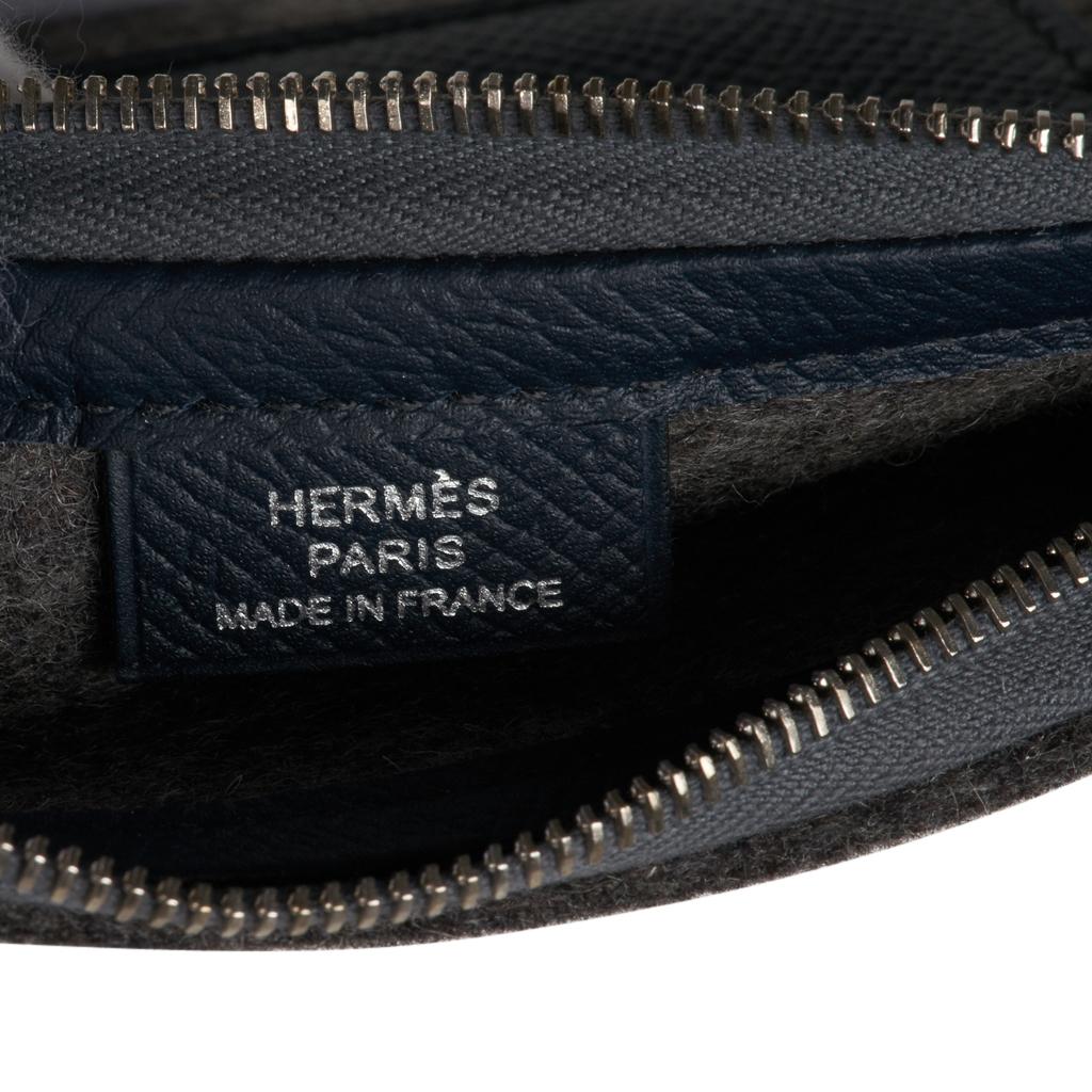 Hermes Toodoo Mini Colorblock Change Purse in Grey / Purple / Black New w/Box For Sale 1