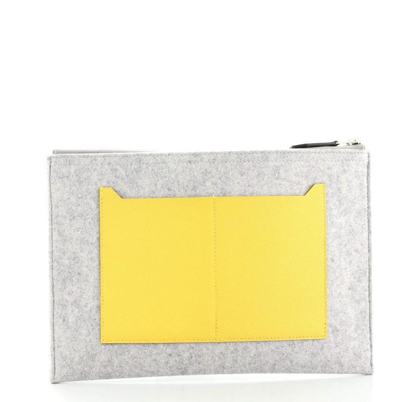 Beige Hermes Toodoo Pouch Epsom and Wool 29