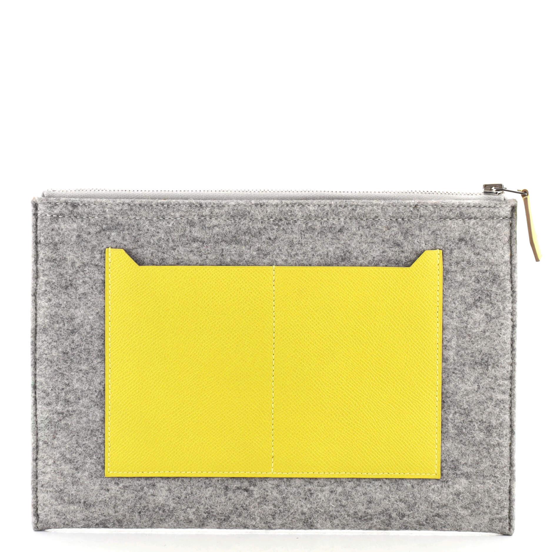 Yellow Hermes Toodoo Pouch Epsom and Wool 29