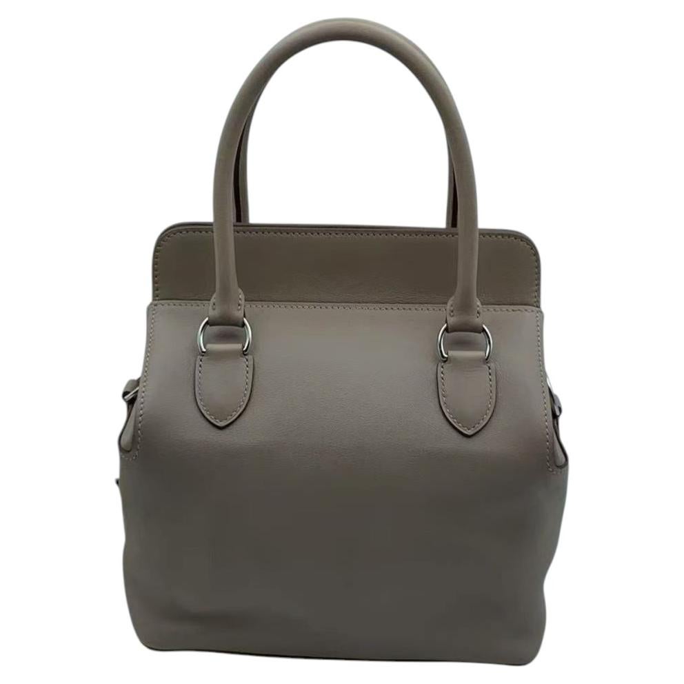 Sac à poignée supérieure « Toolbox 20 » en cuir gris d'Hermès, 2015